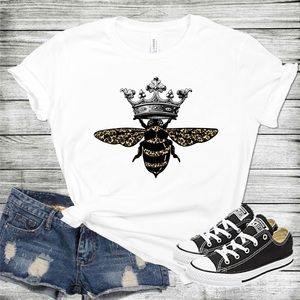Queen bee leopard print bumble bee tshirt